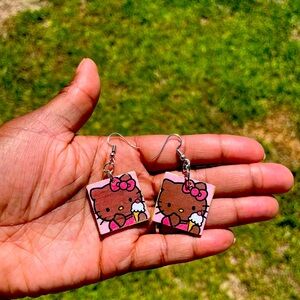 Hello Kitty w/ Ice Cream Inspo Earrings